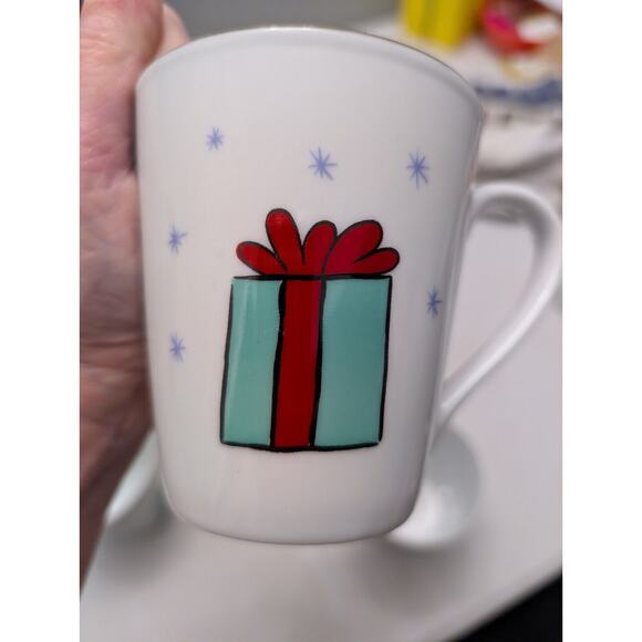 Set Of 4 Vintage Merry Brite Porcelain MERRY CHRISTMAS Mugs: Whimsical - Picture 6 of 8